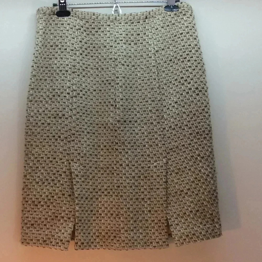 LOFT Brown, Tan & Cream Skirt Size 10 - Picture 2 of 8